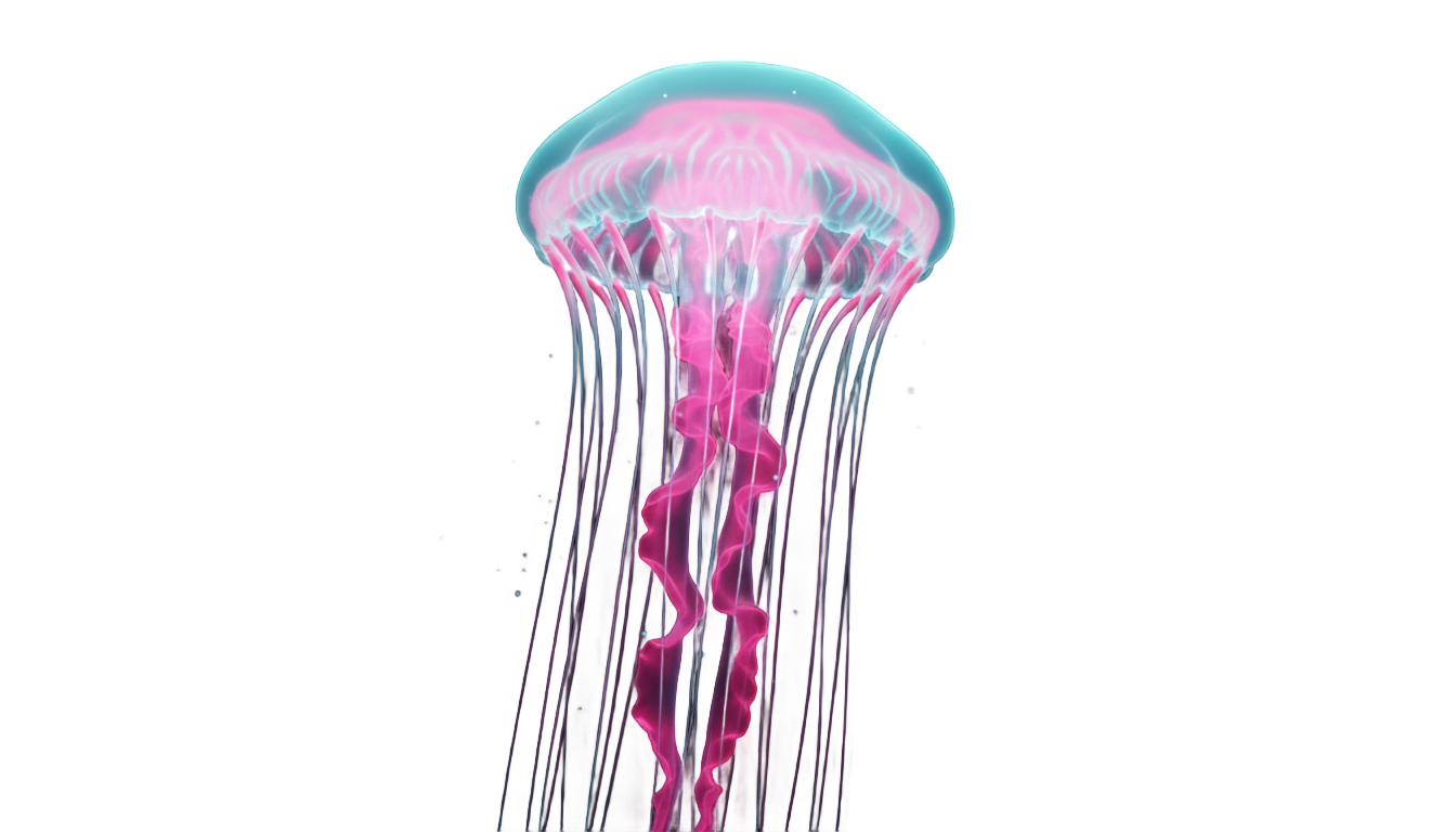 neon jellyfish png PNG transparent background