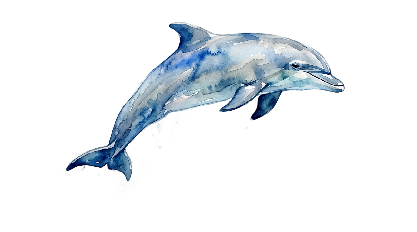 watercolor dolphin png PNG transparent background
