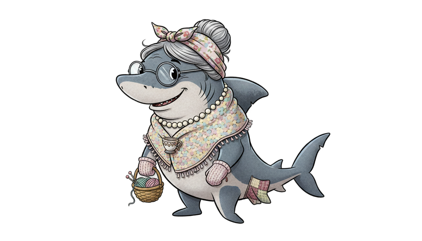 grandma shark png PNG transparent background