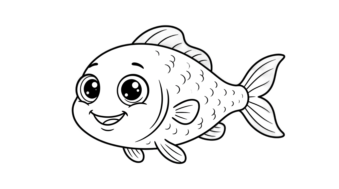 cute fish clipart black and white png PNG transparent background