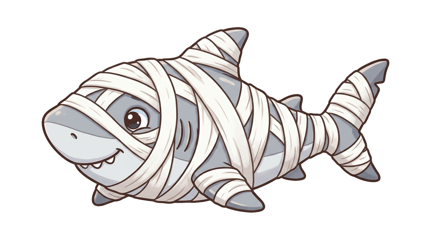 mummy shark png PNG transparent background
