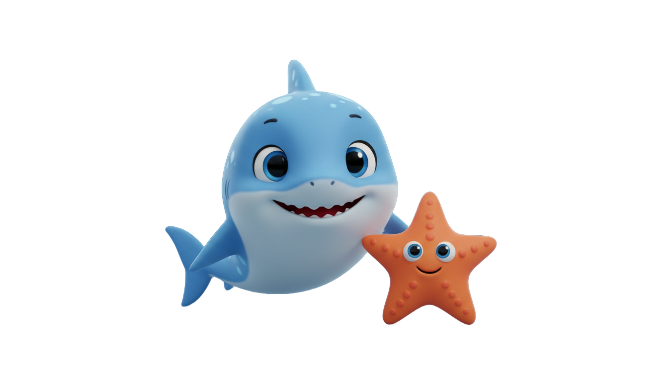 baby shark starfish png PNG transparent background