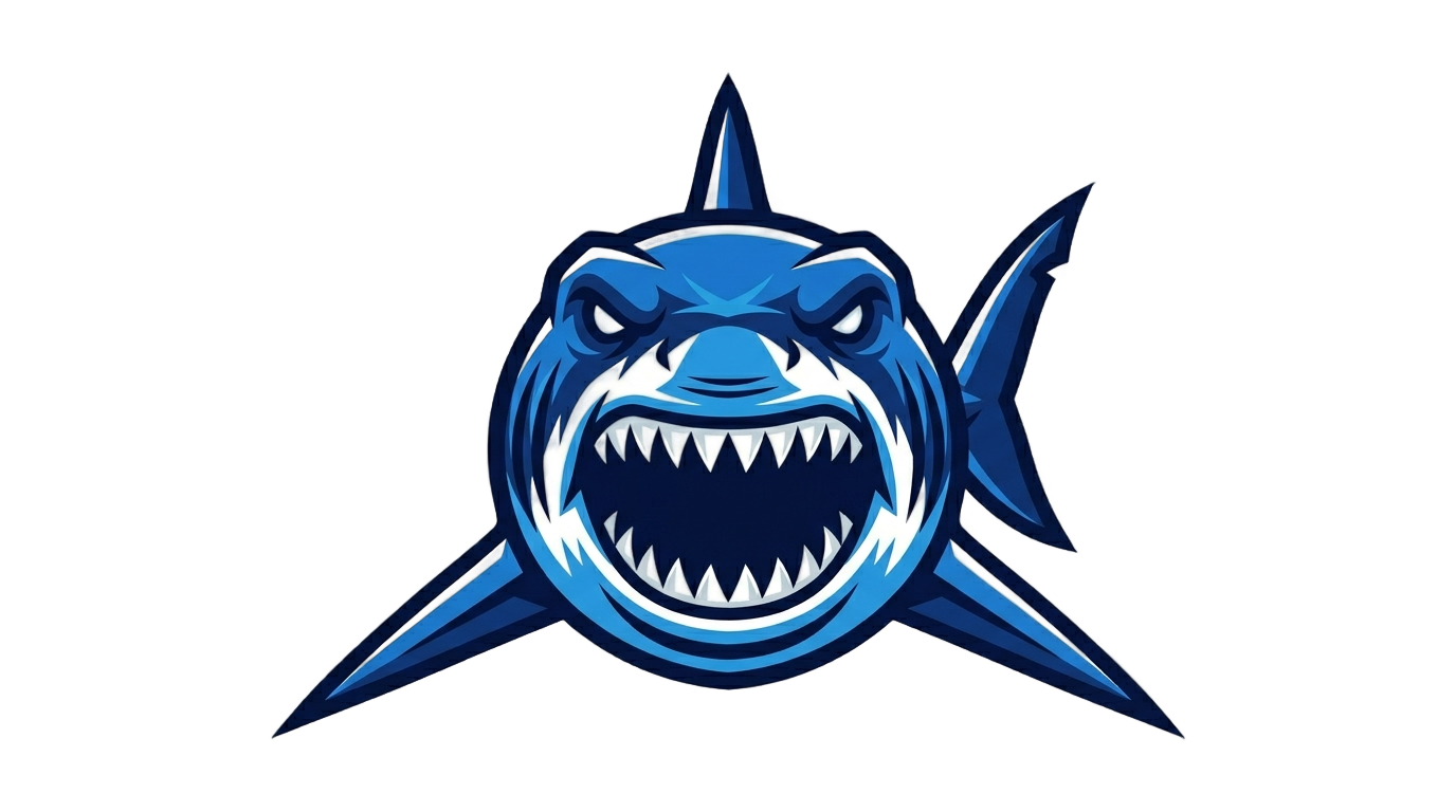 blue shark logo png PNG transparent background