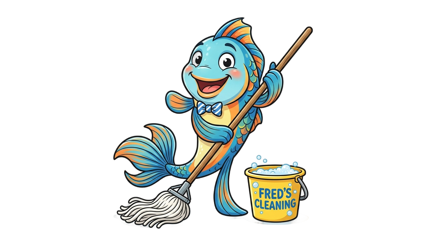 fred the fish mopping png PNG transparent background