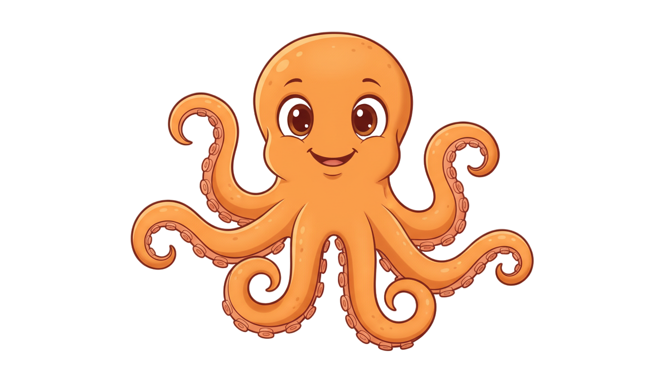 octopus cartoon png PNG transparent background