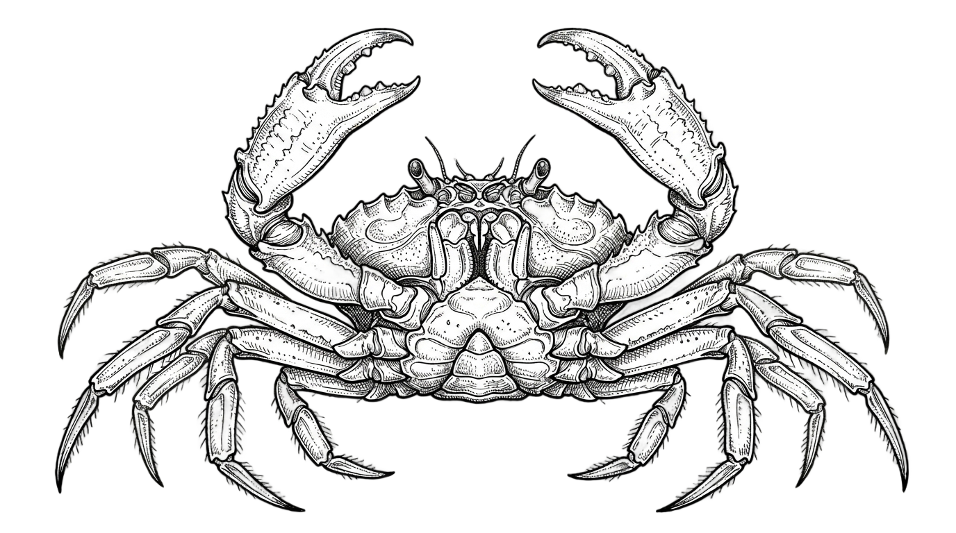 crab clipart black and white png PNG transparent background