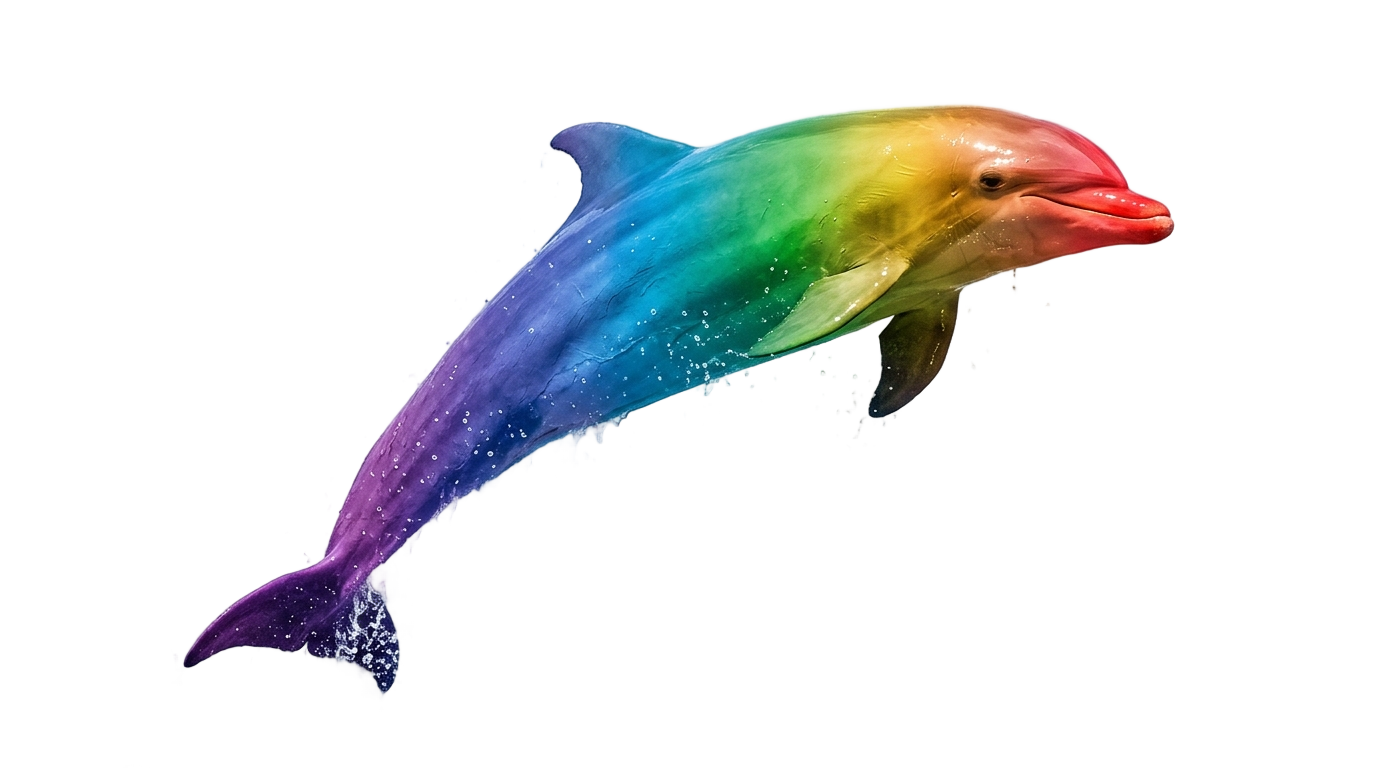 rainbow dolphin png PNG transparent background