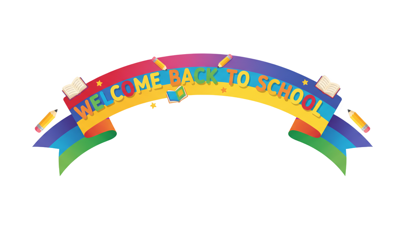 welcome back to school banner png PNG transparent background