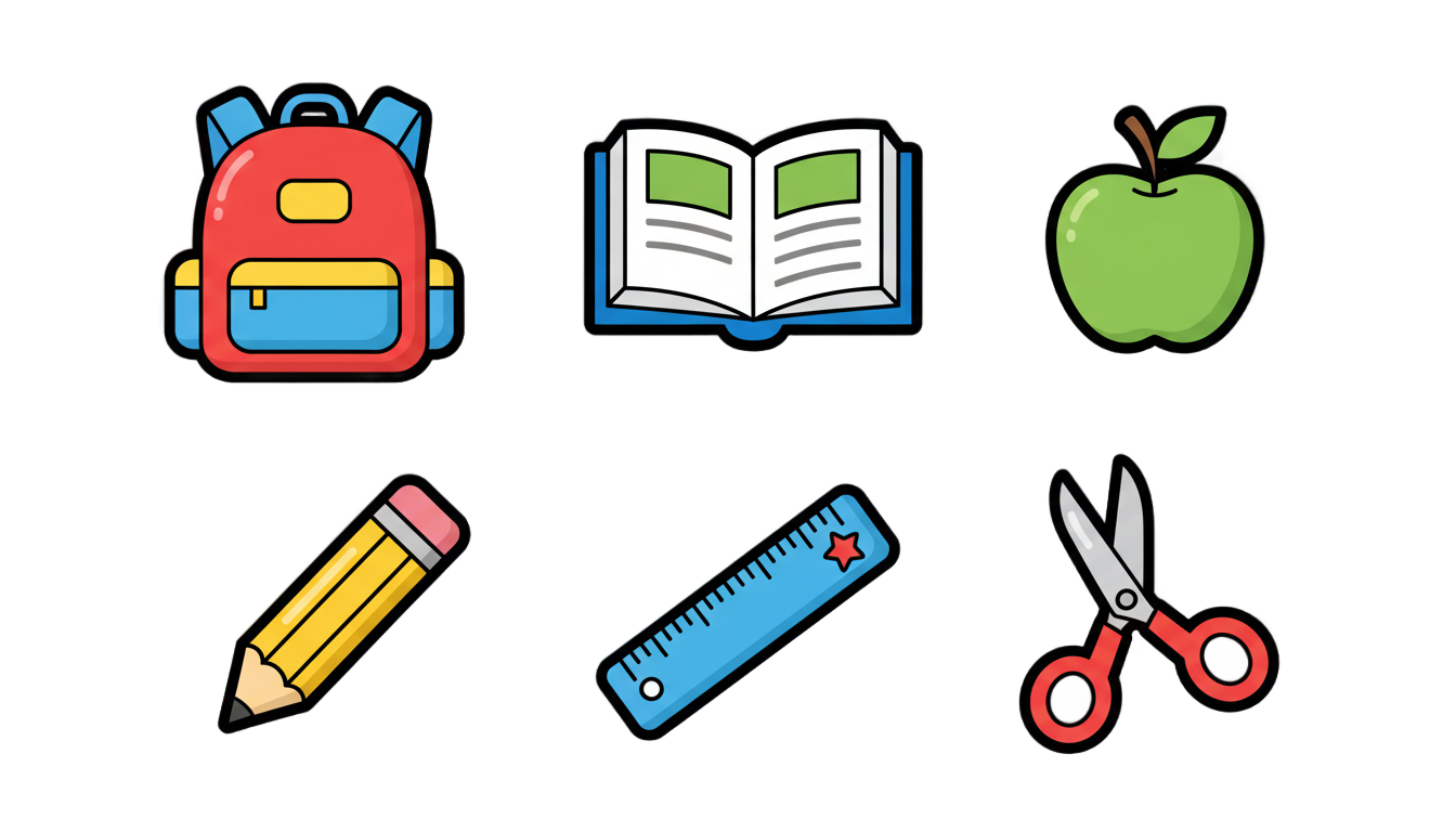 back to school icons png PNG transparent background