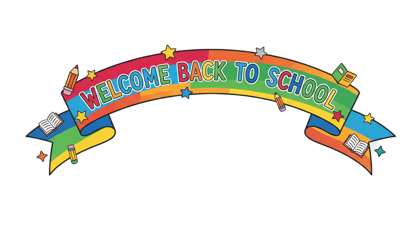 welcome back to school banner png PNG transparent background