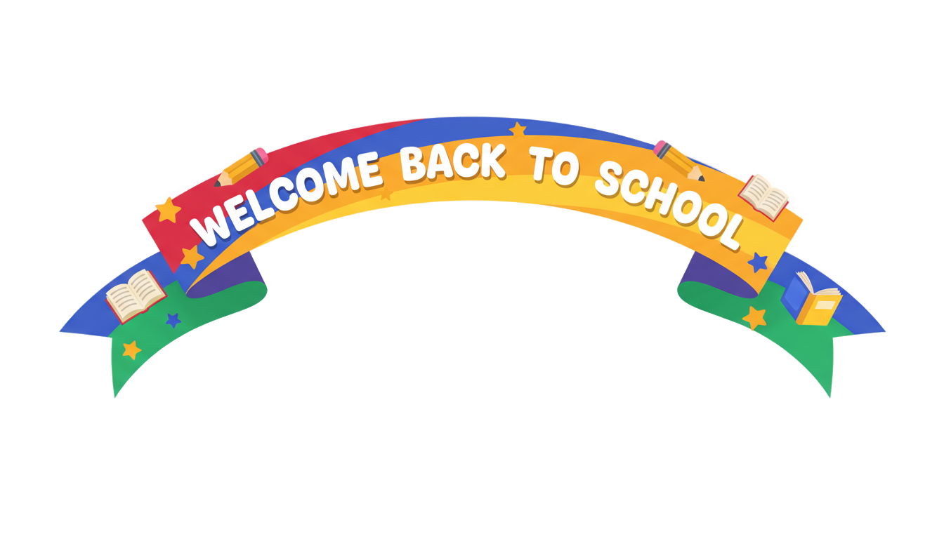 welcome back to school banner png PNG transparent background