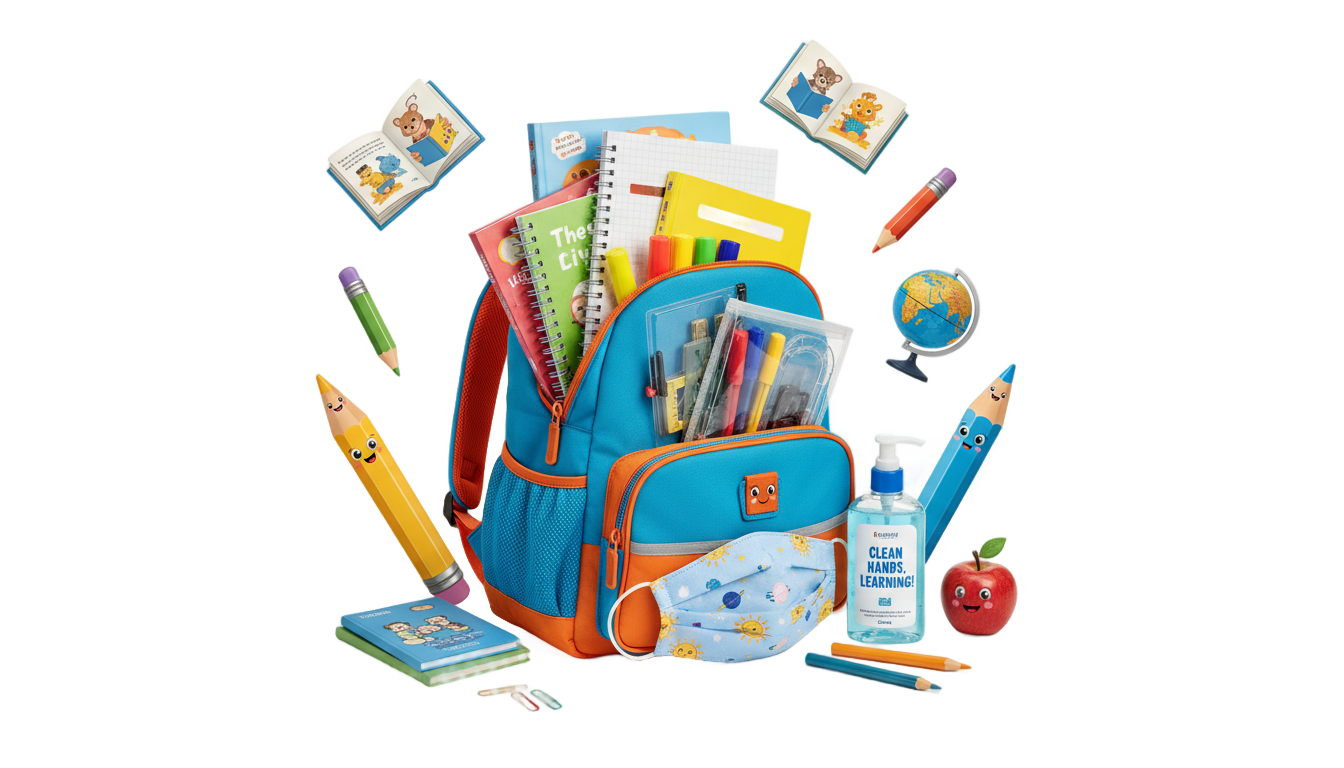back to school covid png PNG transparent background