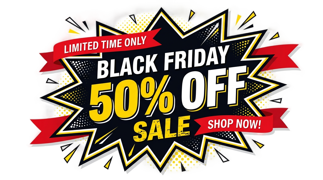 black friday 50 off png PNG transparent background