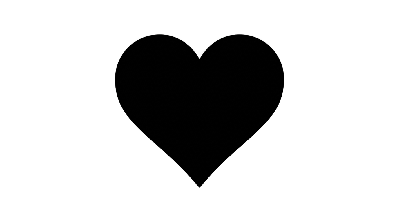 heart shape png black and white PNG transparent background