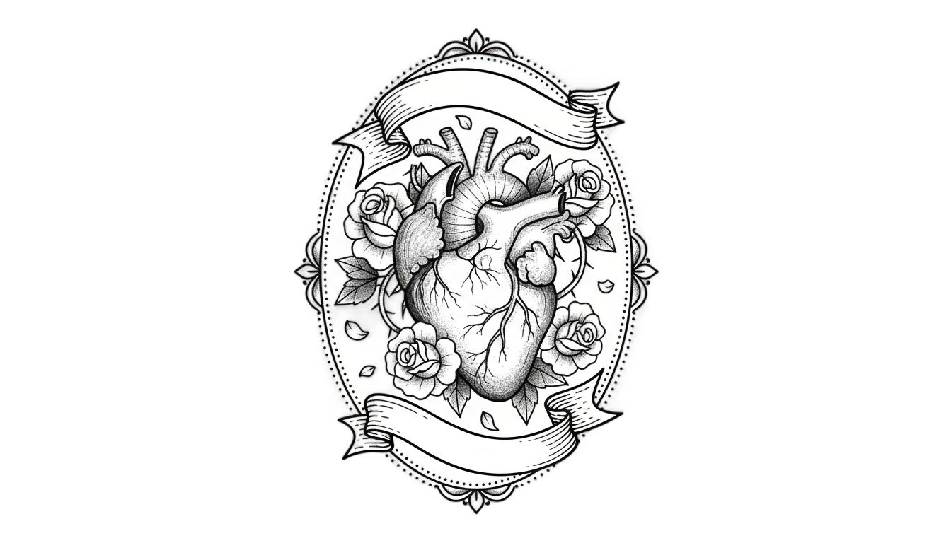 tattoo heart shape png PNG transparent background
