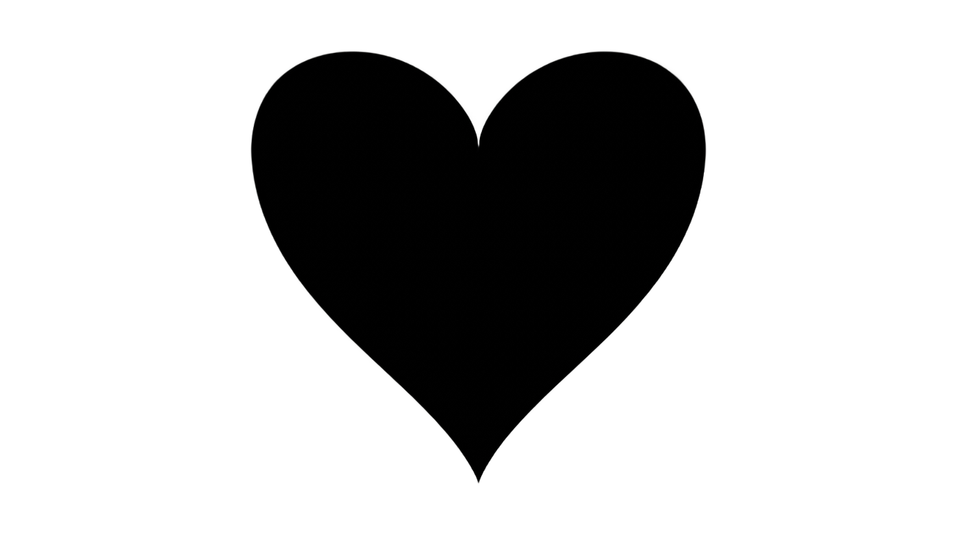 heart shape black png PNG transparent background