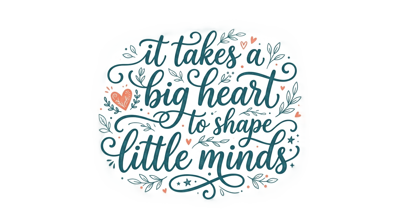 it takes a big heart to shape little minds png PNG transparent background