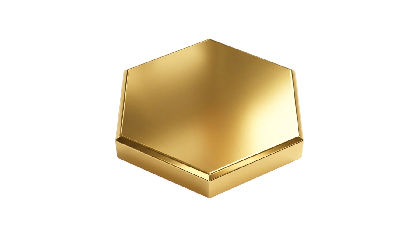 hexagon gold png PNG transparent background