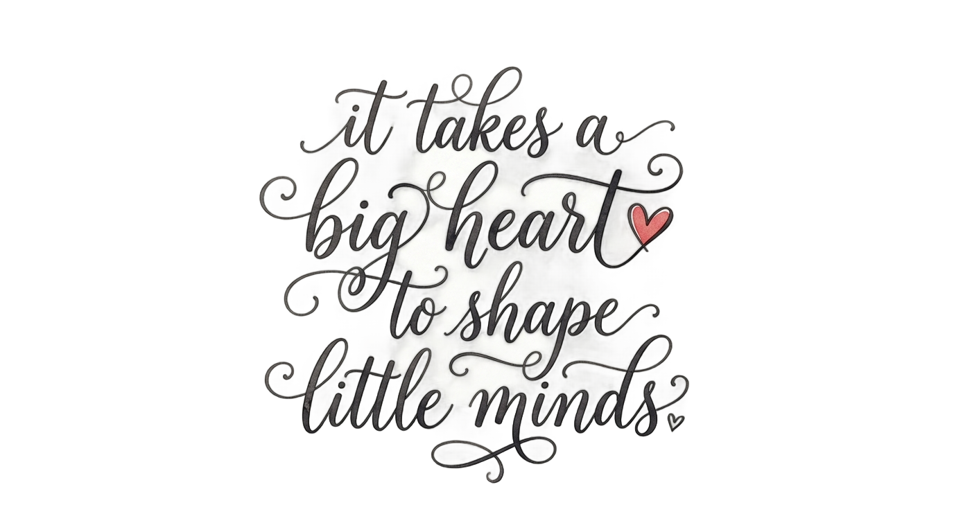 it takes a big heart to shape little minds png PNG transparent background