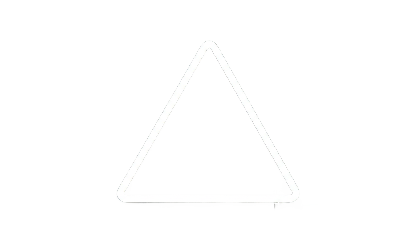 white neon triangle png PNG transparent background