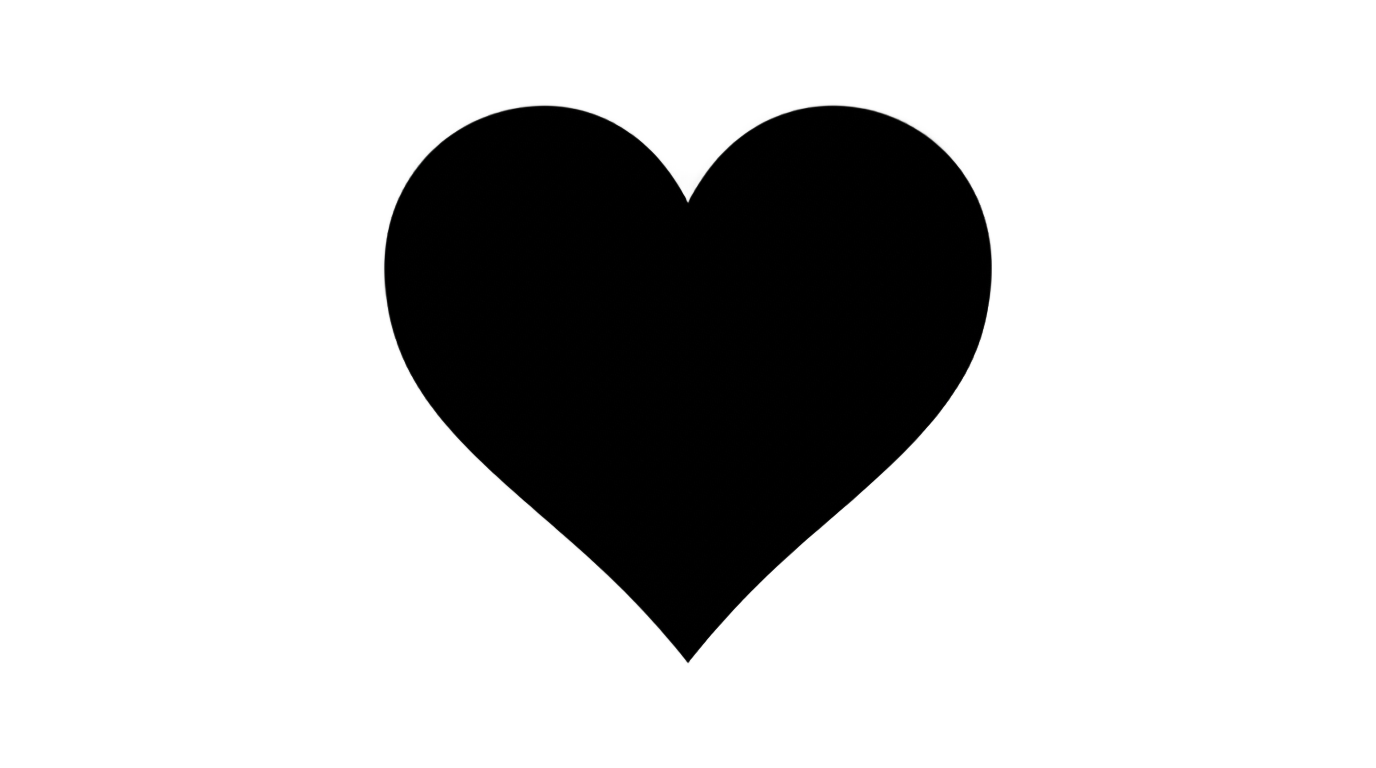 heart shape png black and white PNG transparent background