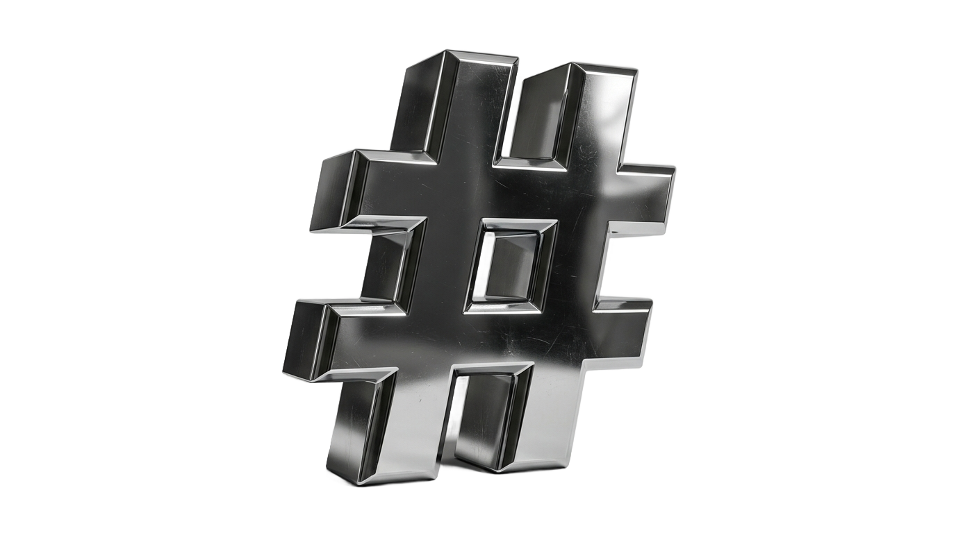 hashtag 3d png PNG transparent background