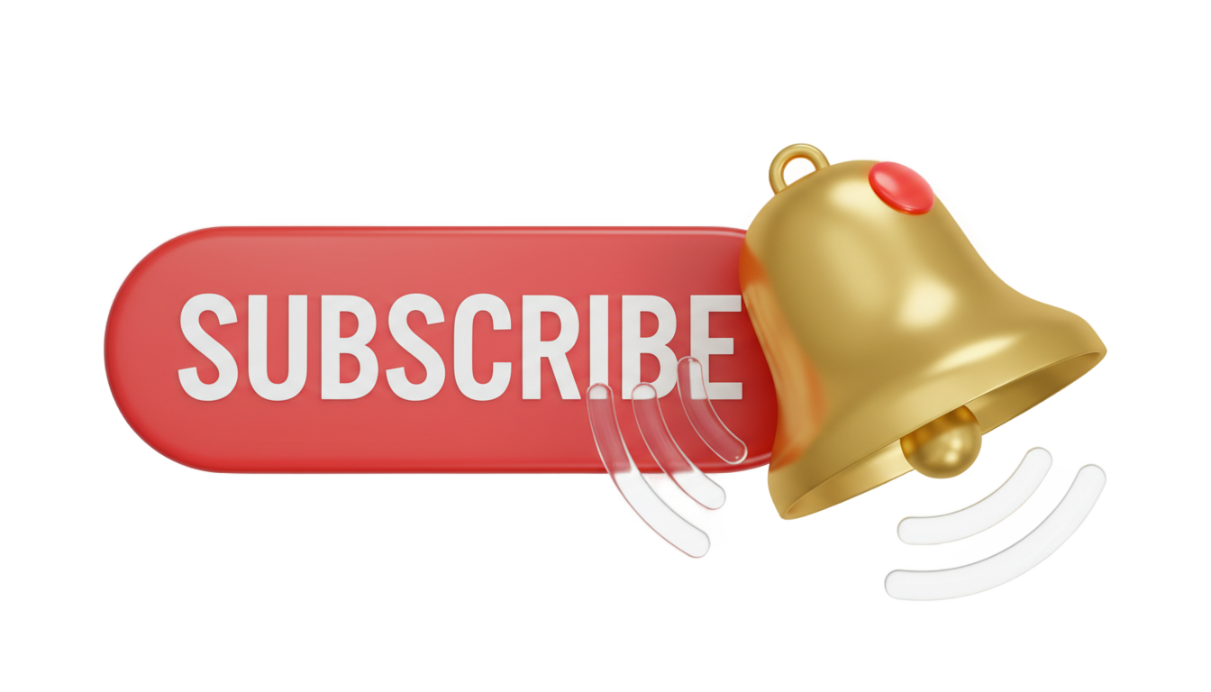 subscribe and notification bell animation png PNG transparent background
