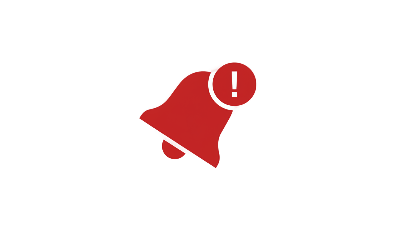 red notification bell png PNG transparent background