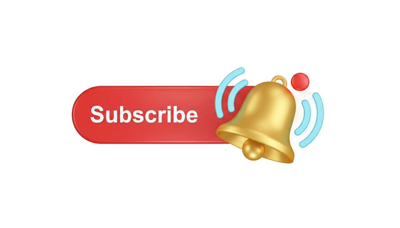 subscribe and notification bell animation png PNG transparent background