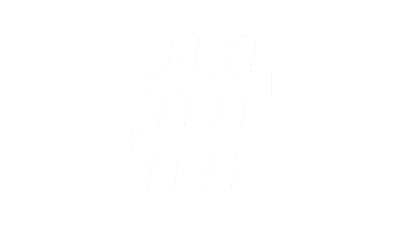 white hashtag png PNG transparent background