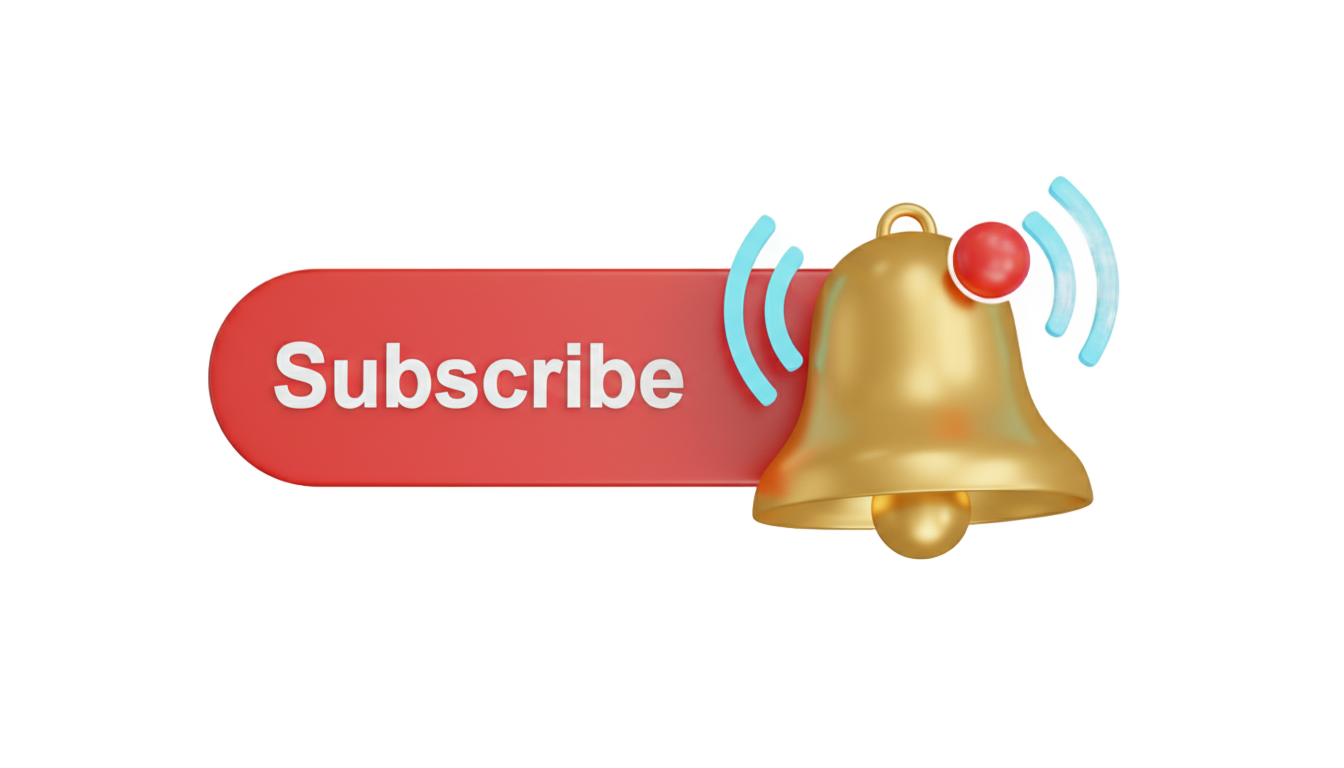 subscribe and notification bell animation png PNG transparent background