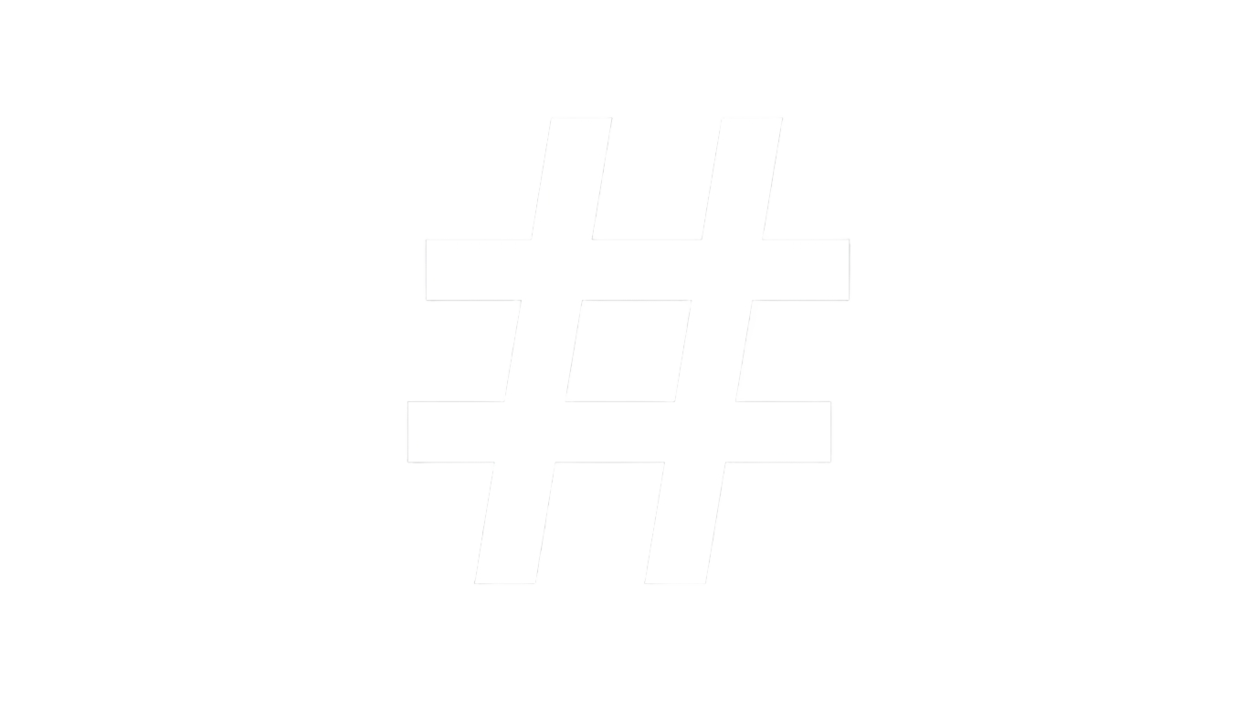 white hashtag png PNG transparent background