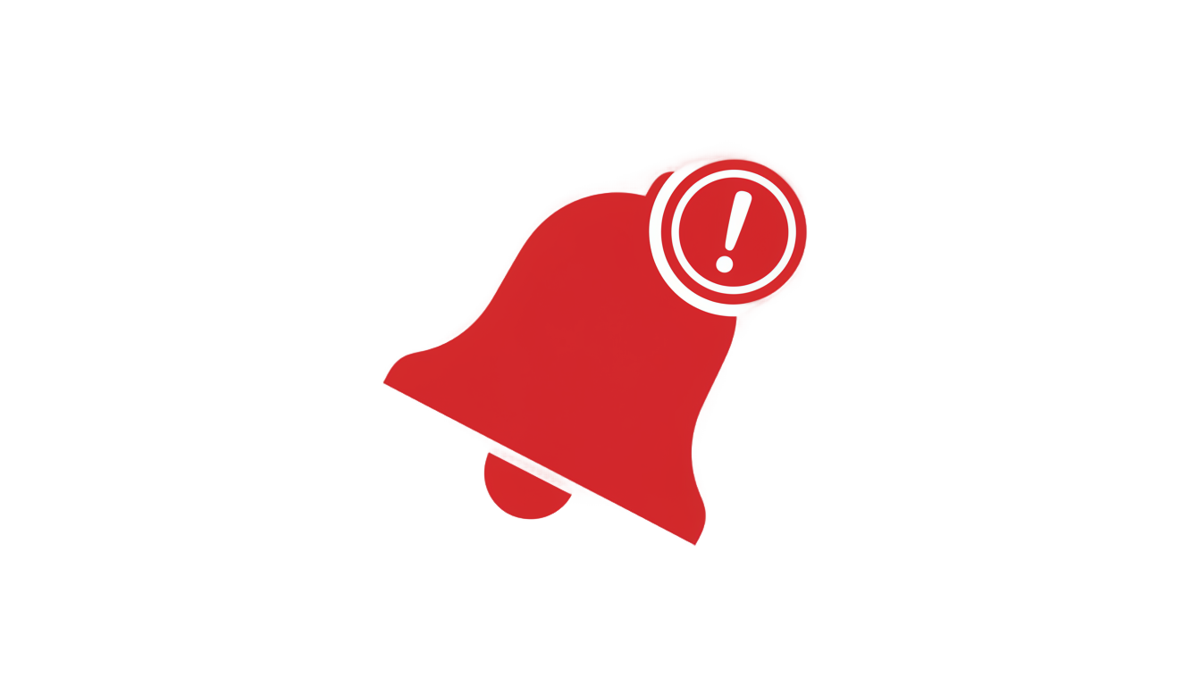 red notification bell png PNG transparent background