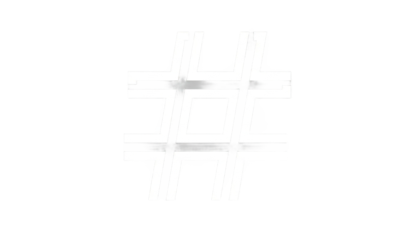 white hashtag png PNG transparent background