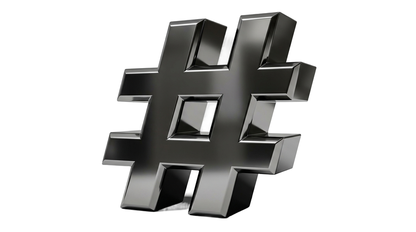 hashtag 3d png PNG transparent background