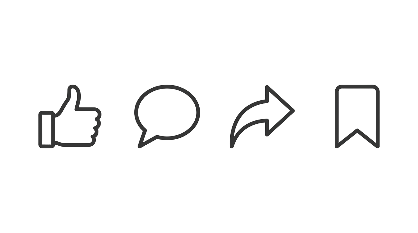 like comment share save icon png PNG transparent background