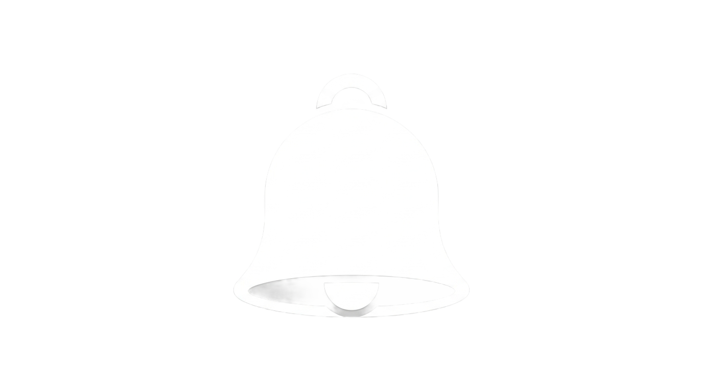 white notification bell png PNG transparent background