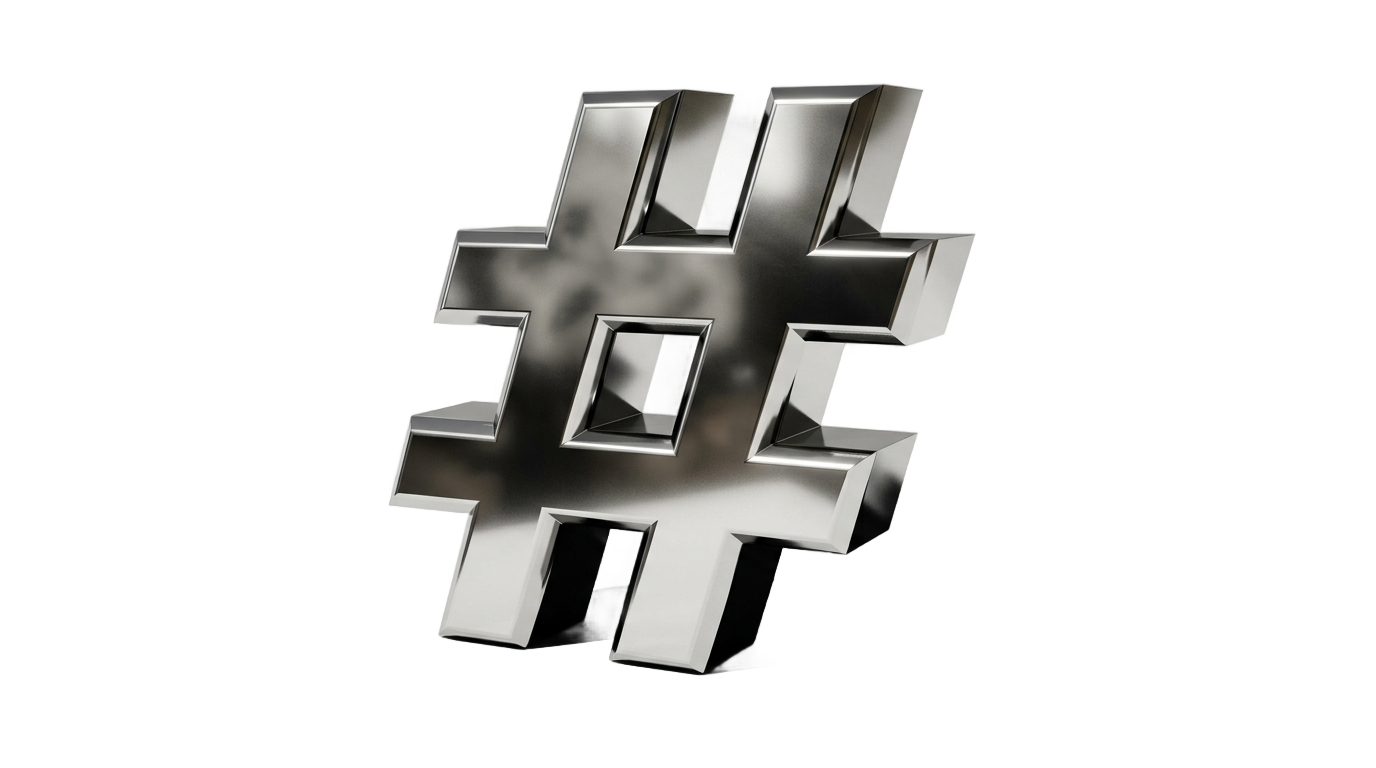 hashtag 3d png PNG transparent background