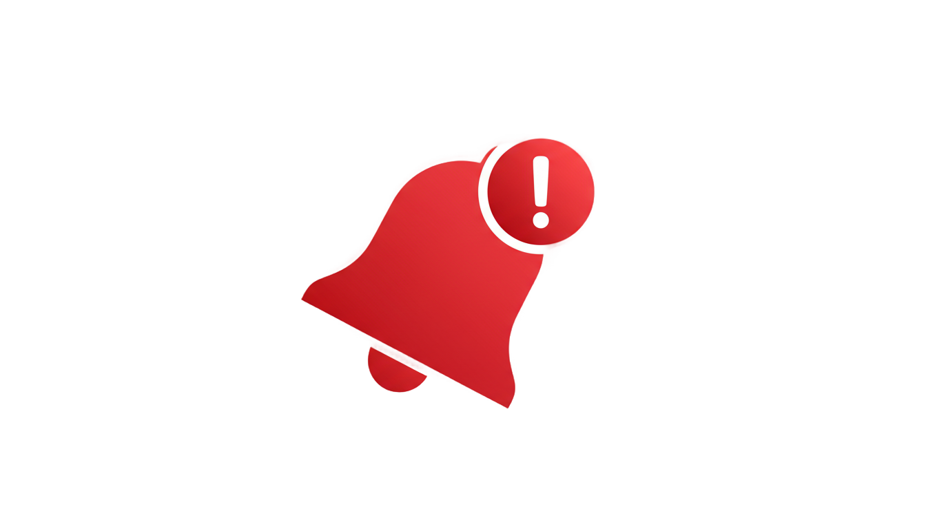 red notification bell png PNG transparent background