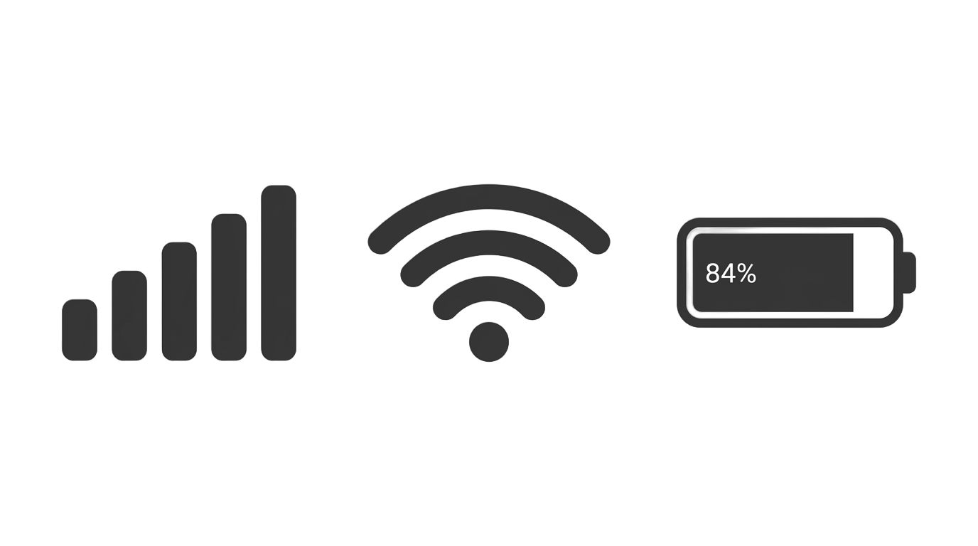 signal wifi battery icon png PNG transparent background