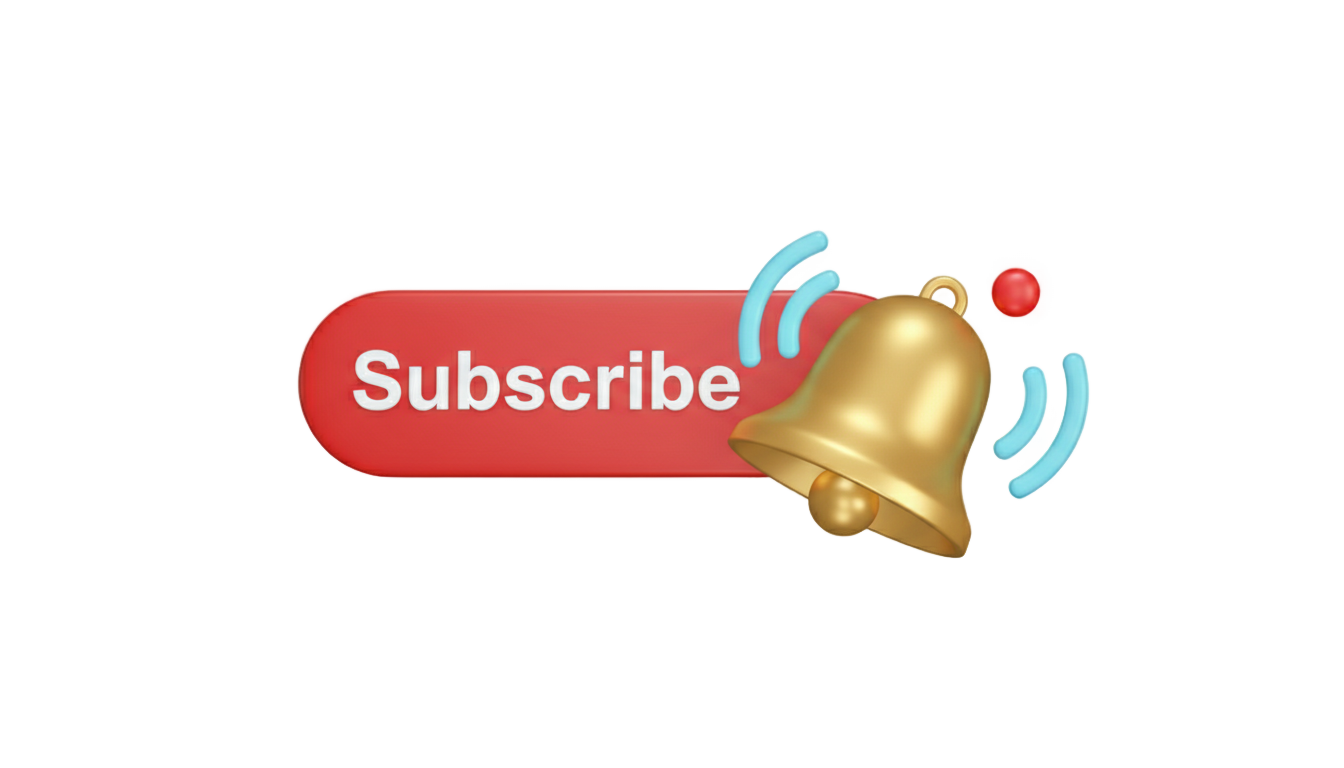 subscribe and notification bell animation png PNG transparent background