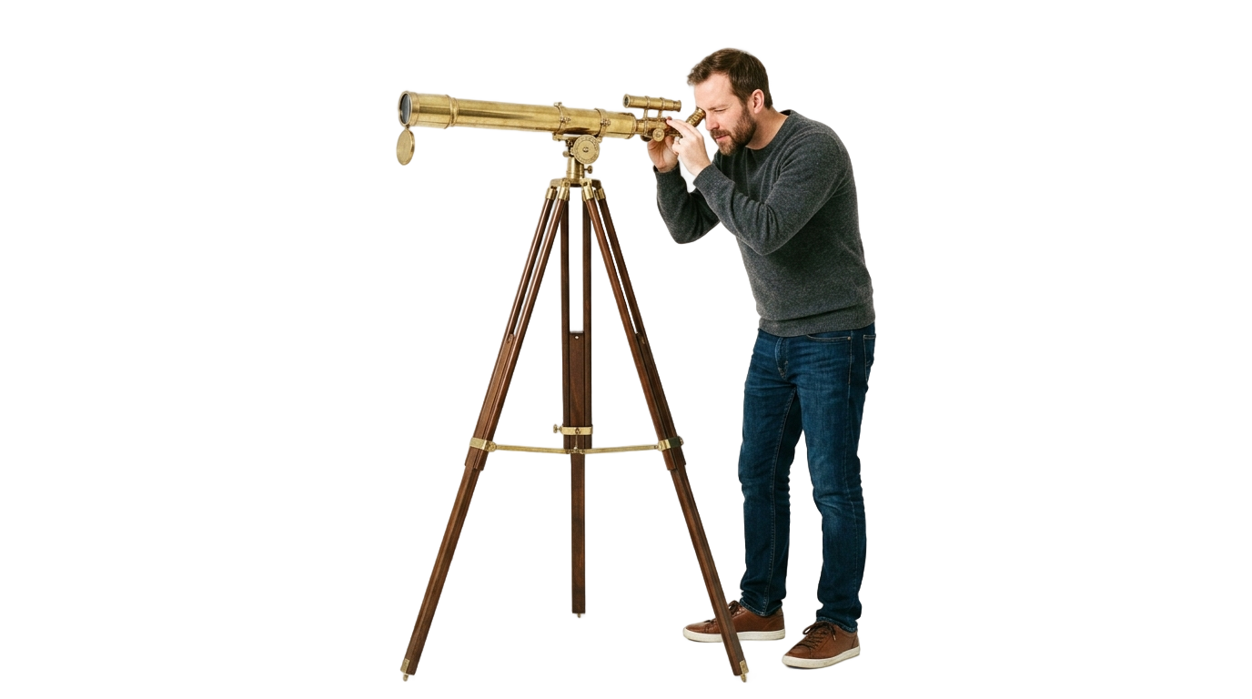 man with telescope png PNG transparent background