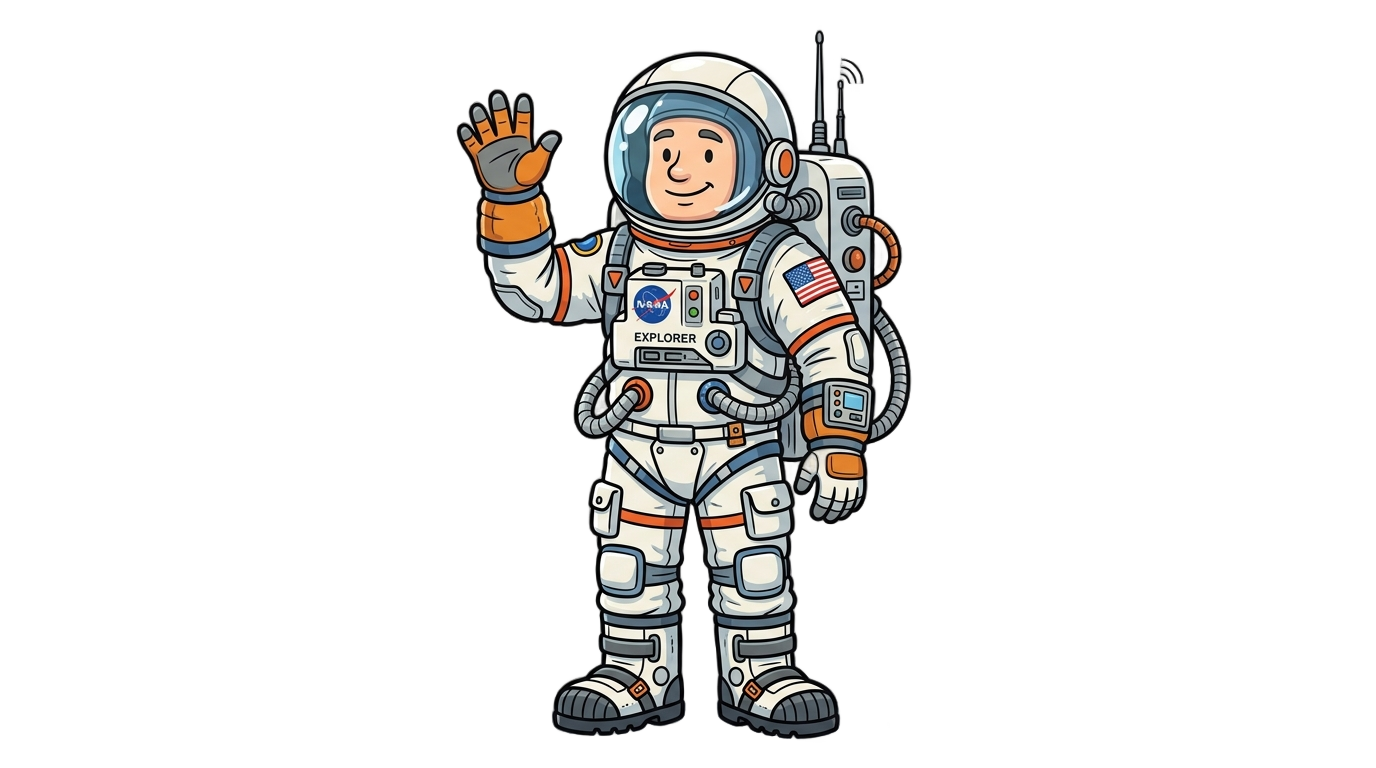 astronaut clipart black and white png PNG transparent background