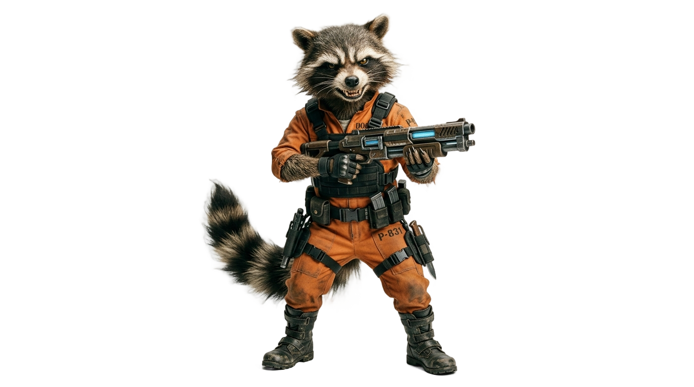 guardians of the galaxy rocket png PNG transparent background