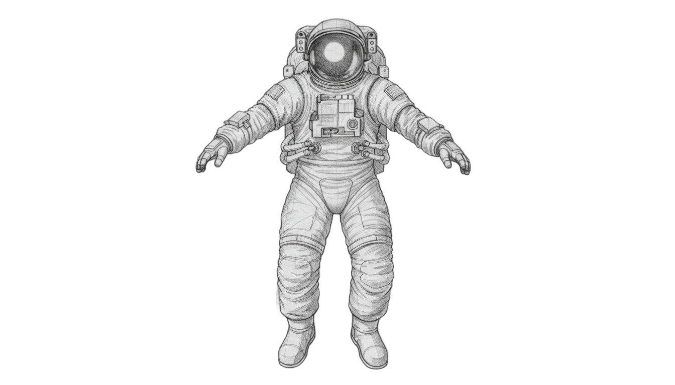 astronaut sketch png PNG transparent background