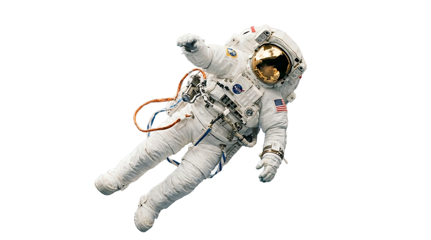 astronaut floating in space png PNG transparent background