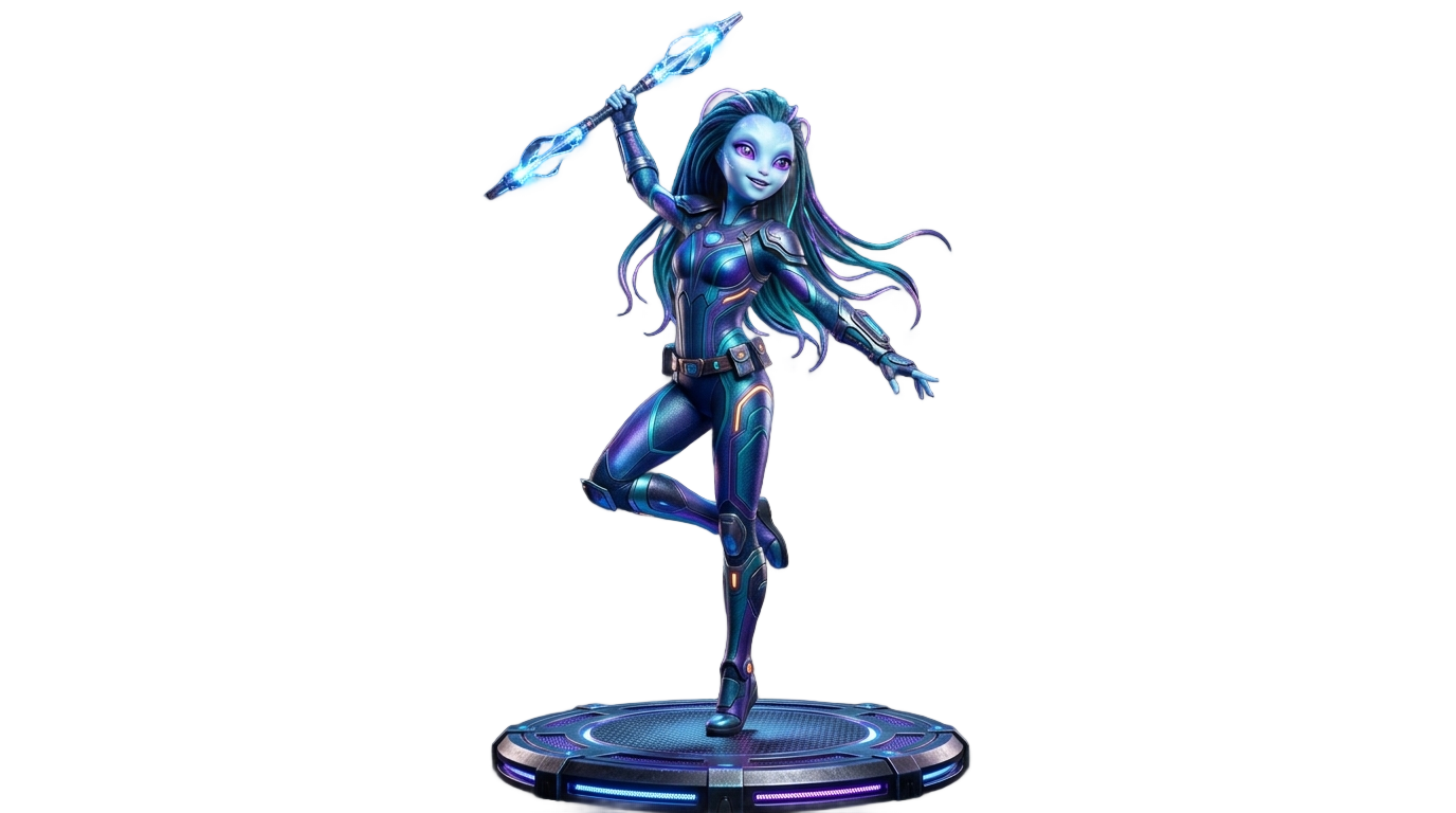 mizi alien stage full body png PNG transparent background