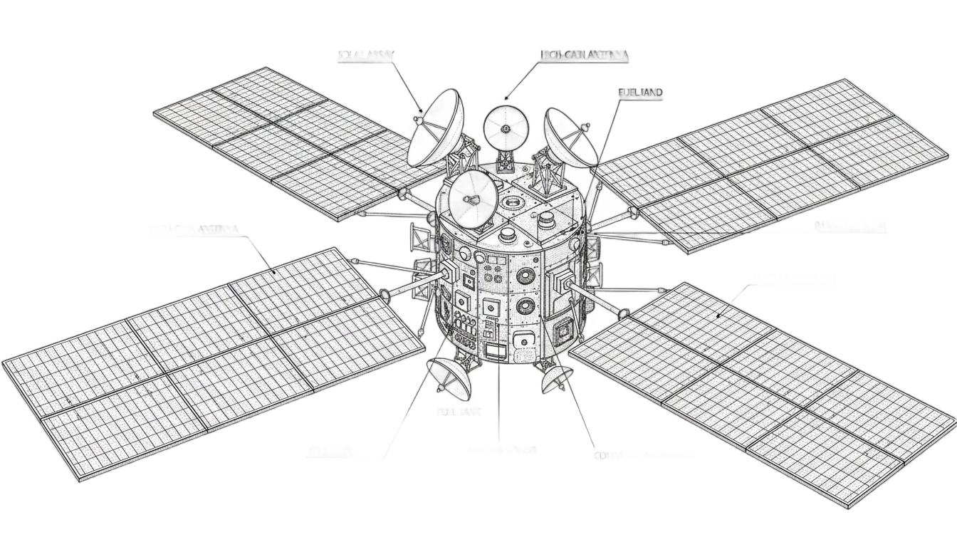 satellite png black and white PNG transparent background