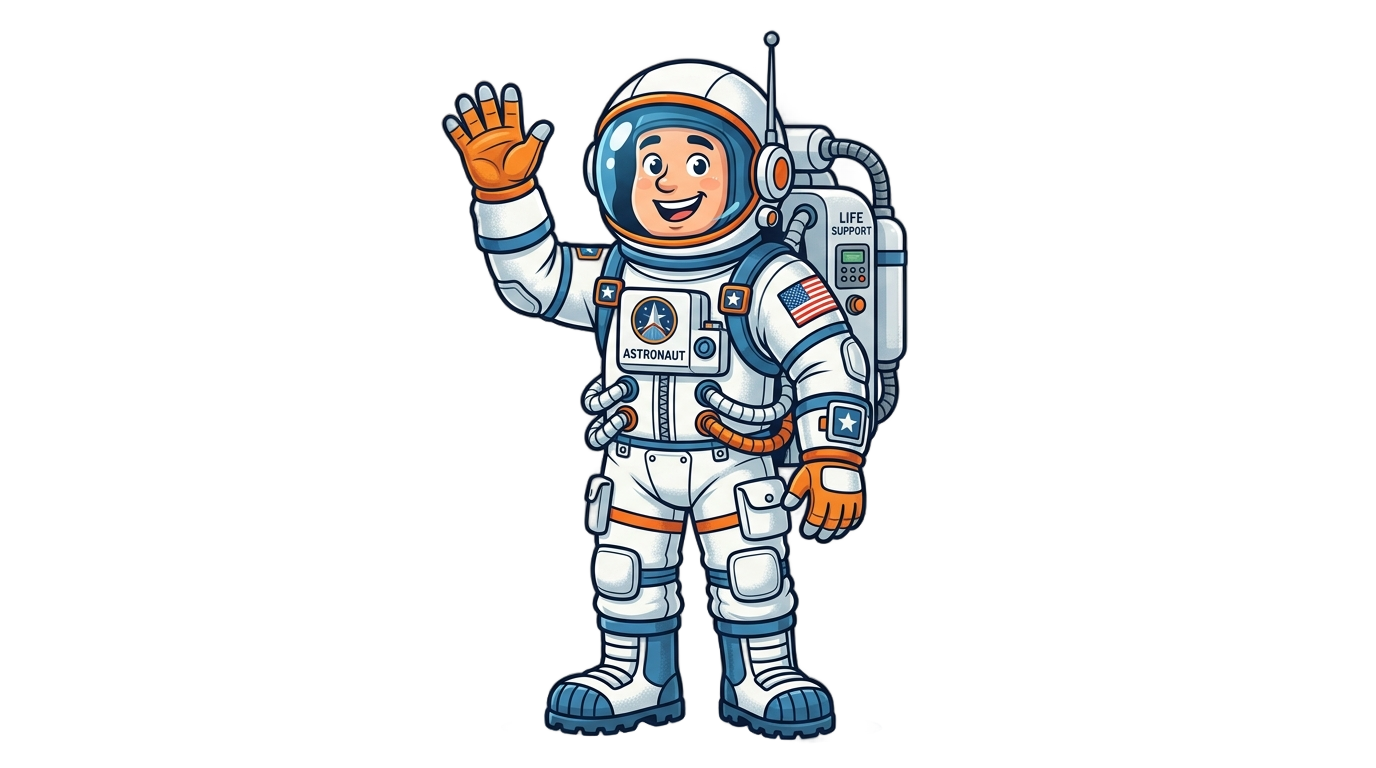 astronaut clipart black and white png PNG transparent background