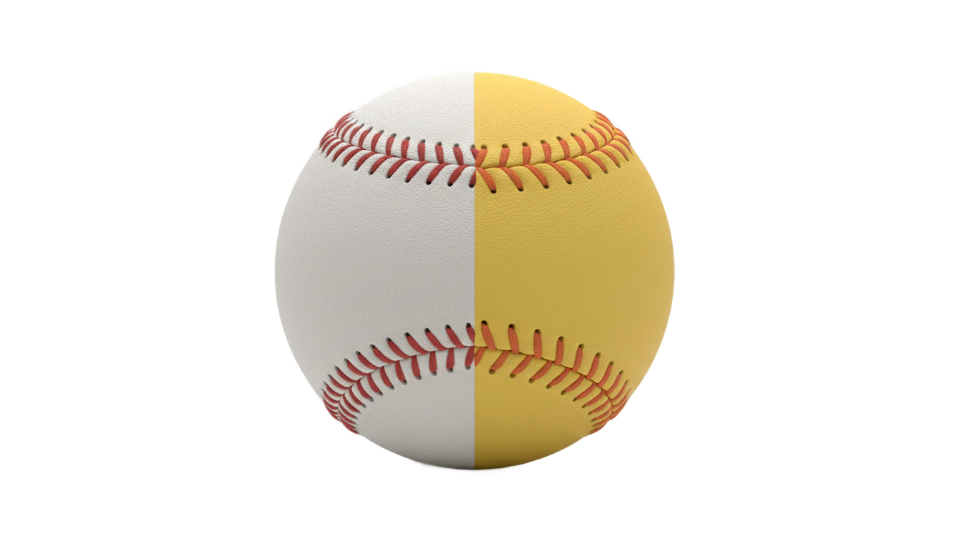 half baseball half softball png PNG transparent background